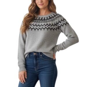 Immagini Italian Sweater Mohair Blend Fair Isle Wool Knit